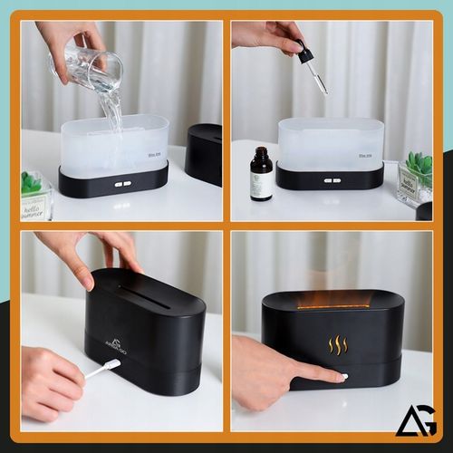 NAWILŻACZ POWIETRZA DYFUZOR LAMPKA NOCNA LED EFEKT PŁOMIENIA KOMINEK na Arena.pl