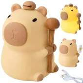 Lampka nocna kapibara dotykowa dla dzieci silikonowa usb timer 30min