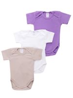 Body dziewczęce z krótkim rękawem gładkie 3PAK 86 YOCLUB