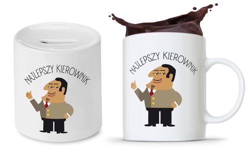 Dla Kierownika Zestaw Kubek + Skarbonka Prezent Z Nadrukiem Ze Zdjęciem na Arena.pl