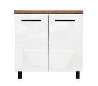 Szafka łazienkowa 80 cm / biała / biały połysk / stojąca / pod umywalkę