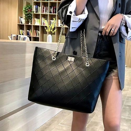 Czarna Damska Skórzana Pojemna Torba A4 Torebka na Arena.pl