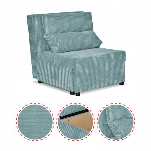 Zestaw KIMO funkcja spania sofa fotele Family Meble turkusowy Anafi sztruks na Arena.pl