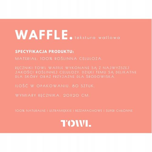 JEDNORAZOWE RĘCZNIKI DO TWARZY 80 szt. - TOWL WAFFLE na Arena.pl