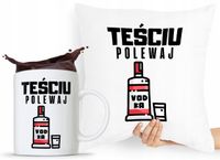 Zestaw Poduszka + Kubek Prezent Dla Teścia Taty Z Nadrukiem Ze Zdjęciem