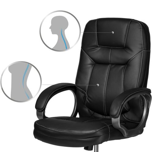 Fotel gabinetowy ze skóry Sofotel 355 czarny na Arena.pl