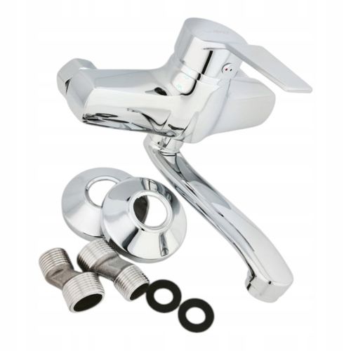 BATERIA UMYWALKOWA ŚCIENNA CHROM SREBRNA KOMPLET na Arena.pl