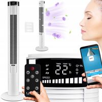 Cichy Wentylator kolumnowy Wiatrak podłogowy Yoer XXL +WiFi +Jony +AROMA