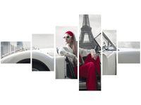 100CM 180CM OBRAZ 6 ELEM PARKING WIEŻY EIFFLA ŚCIENNY