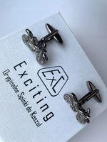 Czarne spinki do mankietów EXC Motocykl Motor Cross Enduro KTM Racing Tytan