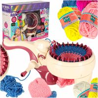 Maszyna Dziewiarska Zestaw do Szycia Robienia na Drutach 5 Kolorów Włóczek