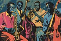 Plakat 30x20cm Jazzmani w Gazie