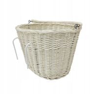 DUŻY KOSZ WIKLINOWY KOSZYK ROWER ROWEROWY HAKI Z1 biały