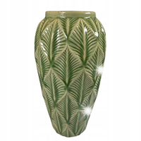 WAZON NA KWIATY ZIELONY CERAMICZNY skandynawski do salonu prezent 30cm