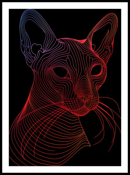 Plakat 50x70cm Cyfrowa Kocica zdjęcie 3