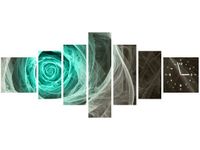 70CM 160CM ZEGAR 7 ELEME RÓŻA KTALNA TURKUSIE DRUK OBRAZ