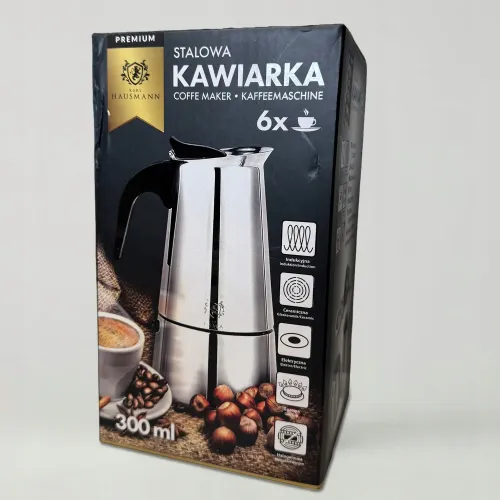 KAWIARKA STAL NIERDZEWNA ZAPARZACZ DO KAWY KAFETERKA WŁOSKA MOKA NA 6 KAW na Arena.pl