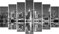 80CM 140CM OBRAZ 7 ELEM MANHATTAN NOCĄ ŚCIENNY