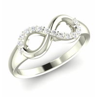 SREBRNY PIERŚCIONEK ZNAK NIESKOŃCZONOŚCI Z CYRKONIAMI PRÓBA SREBRA 925 INFINITY