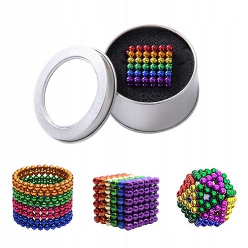 KULKI MAGNETYCZNE XXL Kolorowe 5 mm 216 szt. + BOX na Arena.pl