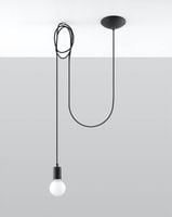 LAMPA wisząca SL.0369 podwieszana OPRAWKA na żarówkę zwis kabel przewód loft czarny