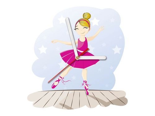 30X30CM ZEGAR MAŁA BALETNICA OBRAZ DREWNO na Arena.pl