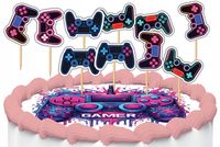 TOPPERY NA TORT OZDOBNE DEKORACJA ZESTAW - GRACZ GAMER GAMEPAD 10szt.