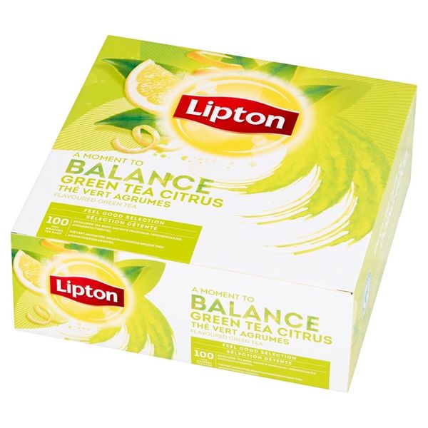 Herbata zielona cytrusowa LIPTON Green Tea Citrus Balance 100 kopert zdjęcie 1