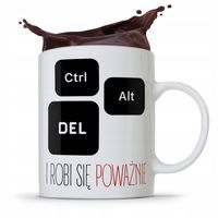 Kubek Informatyka Programisty I Robi Się Poważnie Z Nadrukiem Ze Zdjęciem