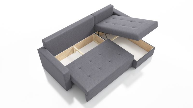 Rozkładany narożnik Focus pikowany z pojemnikiem zdjęcie 9