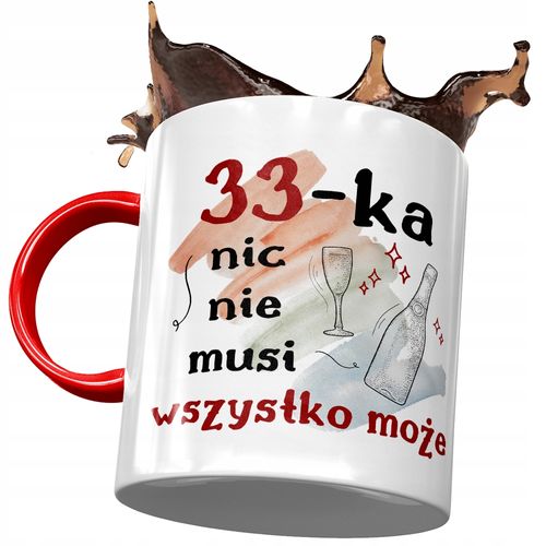 Kubek Czerwony Na Urodziny 33 33Cie 33-Cie Prezent Z Nadrukiem Ze Zdjęciem na Arena.pl