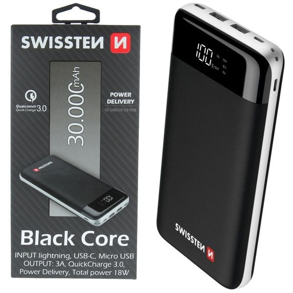 SWISSTEN Powerbank 30000 mAh Quick Charge 3.0 LCD zdjęcie 2