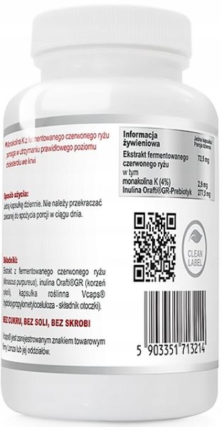 WISH Monakolina K + Prebiotyk cholesterol 60 kaps. zdjęcie 2