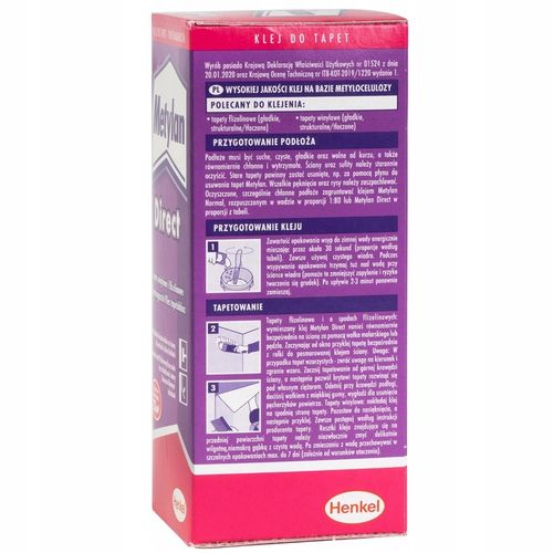 KLEJ DO TAPET NA FLIZELINIE WINYLOWYCH METYLAN DIRECT 200G na Arena.pl