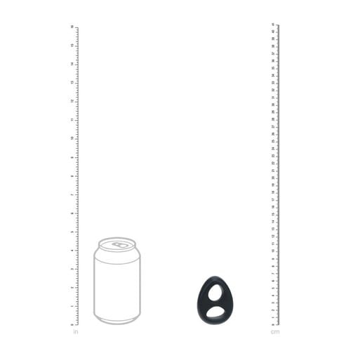 double liquid silicone cock and ball ring - black na Arena.pl