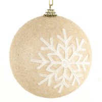 Bombki na choinkę plastik krem biały Ø 10 cm x4