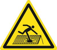 Znak Ostrzeżenie przed kruchym dachem grawerowana 10x10 duży wybór