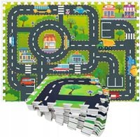 MATA EDUKACYJNA PIANKOWA DUŻA PUZZLE MIASTO ULIC SKŁADANA DZIECI NIEMOWLĄT