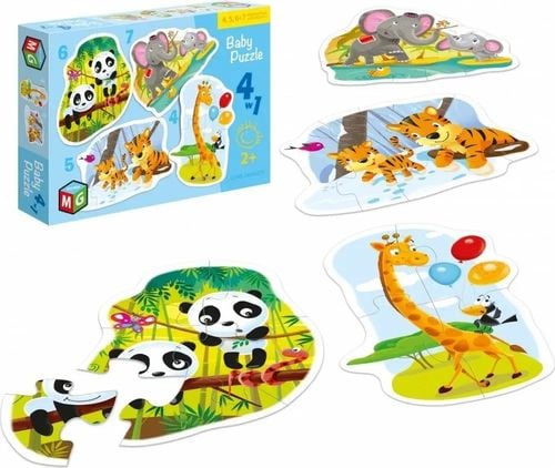 PUZZLE Baby 4w1 Dzikie Zwierzęta Multigra 22 el. Od 2 lat na Arena.pl