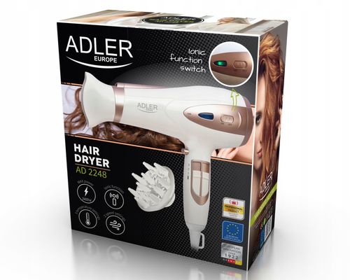 Suszarka Do Włosów Z Jonizacją 2400W Zimny Nawiew + Koncentrator I Dyfuzor na Arena.pl