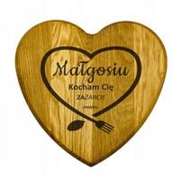 DĘBOWA DESKA DO KROJENIA SERCE PREZENT dla mamy żony Walentynki urodziny