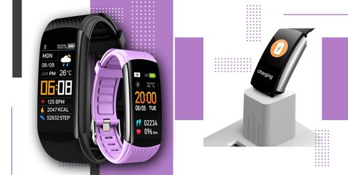 Smartband Giewont Fit&GO Duo GW200-8 - Black + Pasek Touch of Lavender na Arena.pl