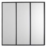 Loftowe lustro ścienne FERRO 61,5x61,5 ścienne rama czarna loft glamour