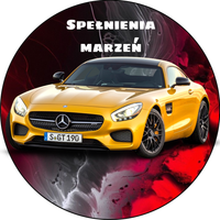 Opłatek na tort Mercedes Auto Samochód Logo Urodziny 18 30 40 50