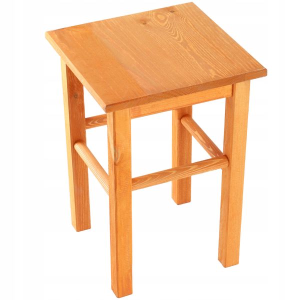 KADAX Drewniany Taboret Stolek Kuchenny Solidny Olcha Kwadratowy zdjęcie 4