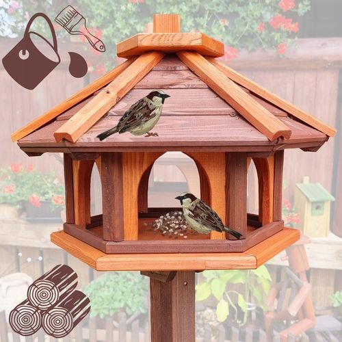 KARMNIK DLA PTAKÓW DUŻY DREWNIANY STOJĄCY DOMEK na Arena.pl