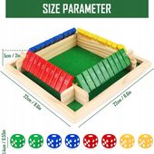 Shut The Box DREWNIANA GRA PLANSZOWA W KOŚCI GRA ZAMKNIJ PUDEŁKO 4 GRACZY