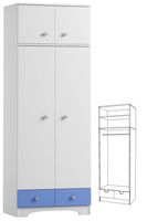 wysoka szafa dla dziecka z nadstawką meble dla dzieci bajkowa CLOUDS N9+N