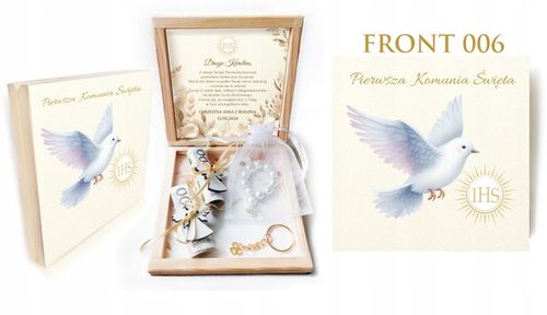Pamiątka Komunii Świętej PREZENT Na Komunię Różaniec Brelok Pudełko na Arena.pl