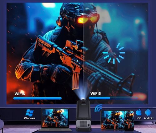 PROJEKTOR RZUTNIK ANDROID TV WIFI LED MINI PRZENOŚNY SMART GŁOŚNIK na Arena.pl